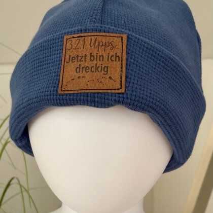 Hipster Beanie blau - Kopfumfang: 44/45