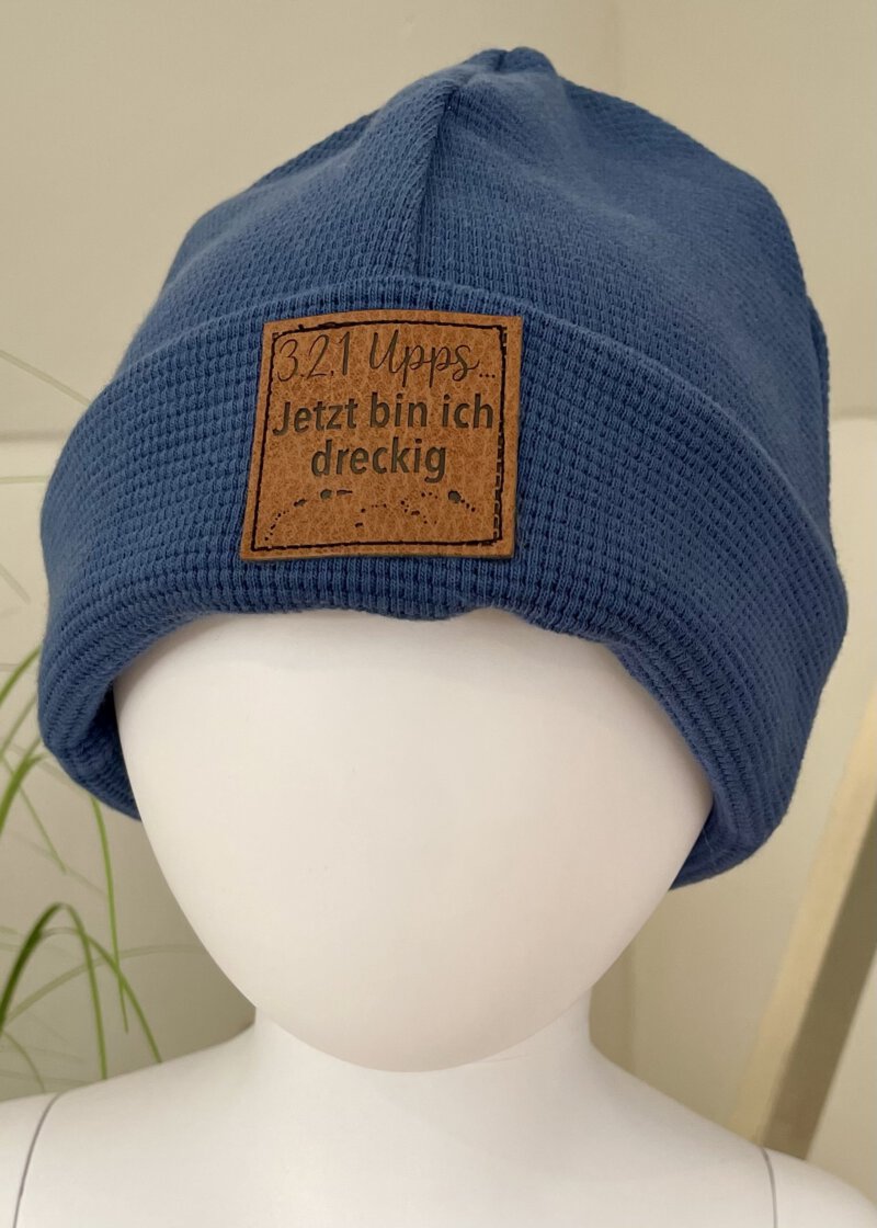 Hipster Beanie blau - Kopfumfang: 44/45