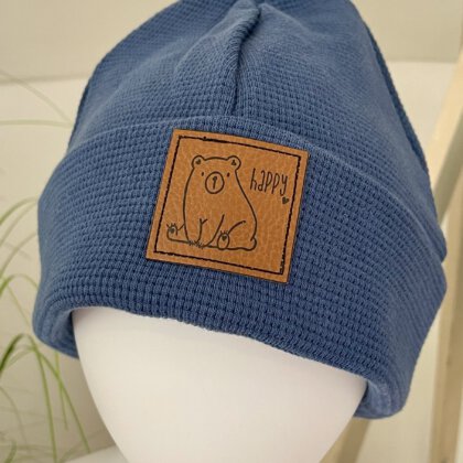 Hipster Beanie blau - Kopfumfang: 46/47