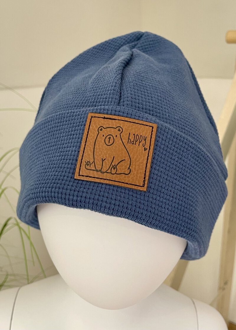 Hipster Beanie blau - Kopfumfang: 46/47